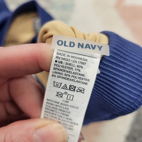 Old Navy Ribbed Blue Keyhole Front Tie Bikini Top Size 4X NEW - Picture 6 of 6